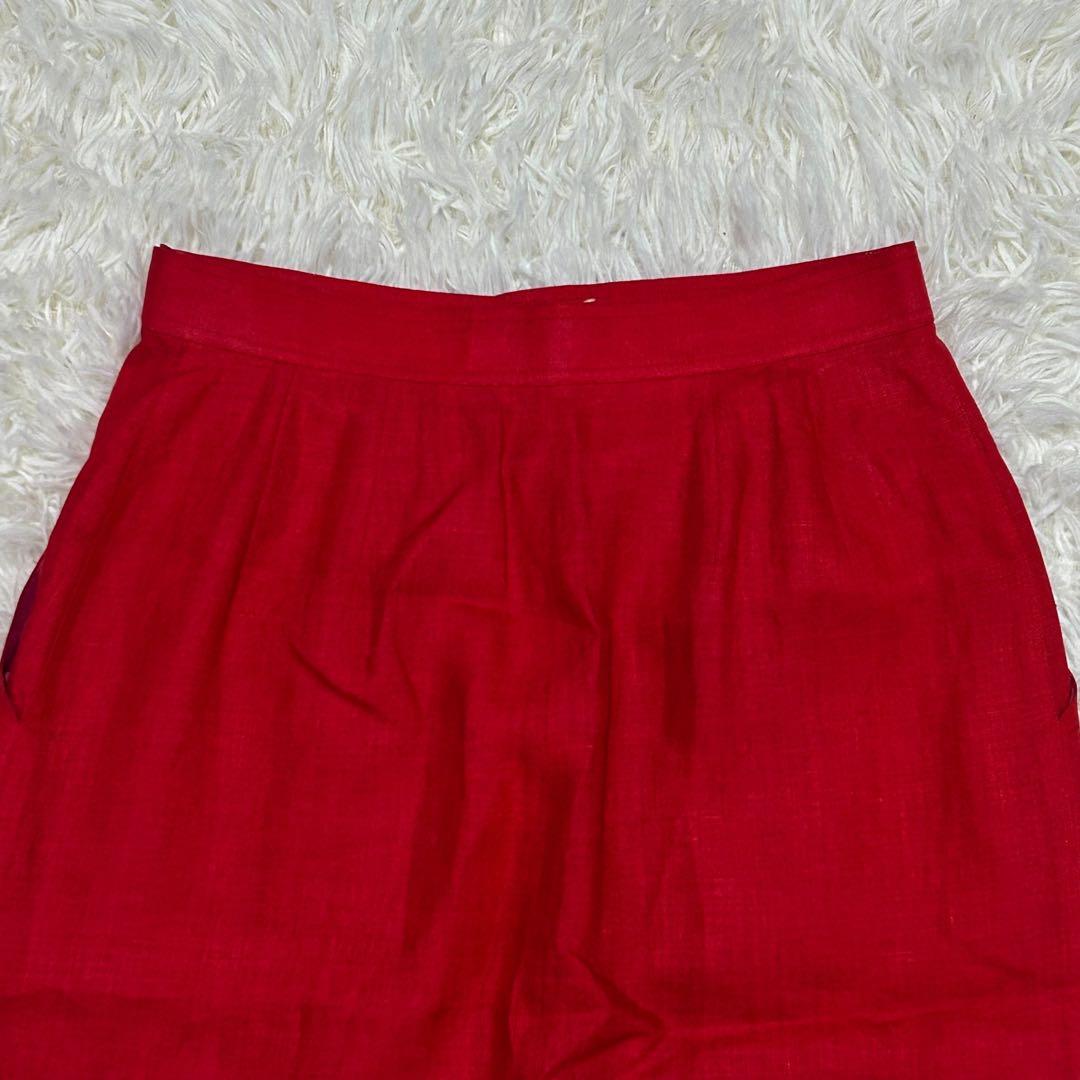 合馬公式アカウント1 　CHANEL スカート　赤　ミディ丈　スーツ地