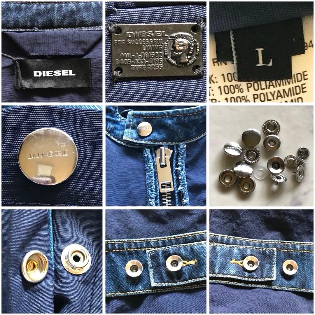 新品タグ付き/XL相当✨ディーゼル ライダース デニム切り替え 裏地ブルー 現行