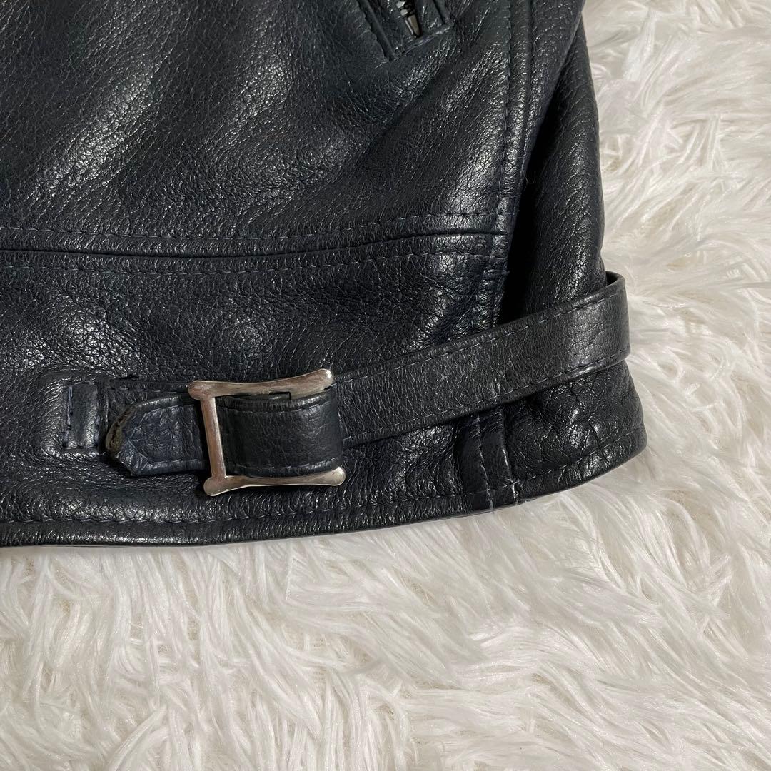 セヴシグ シングルライダースジャケット レザージャケット 裏地総柄