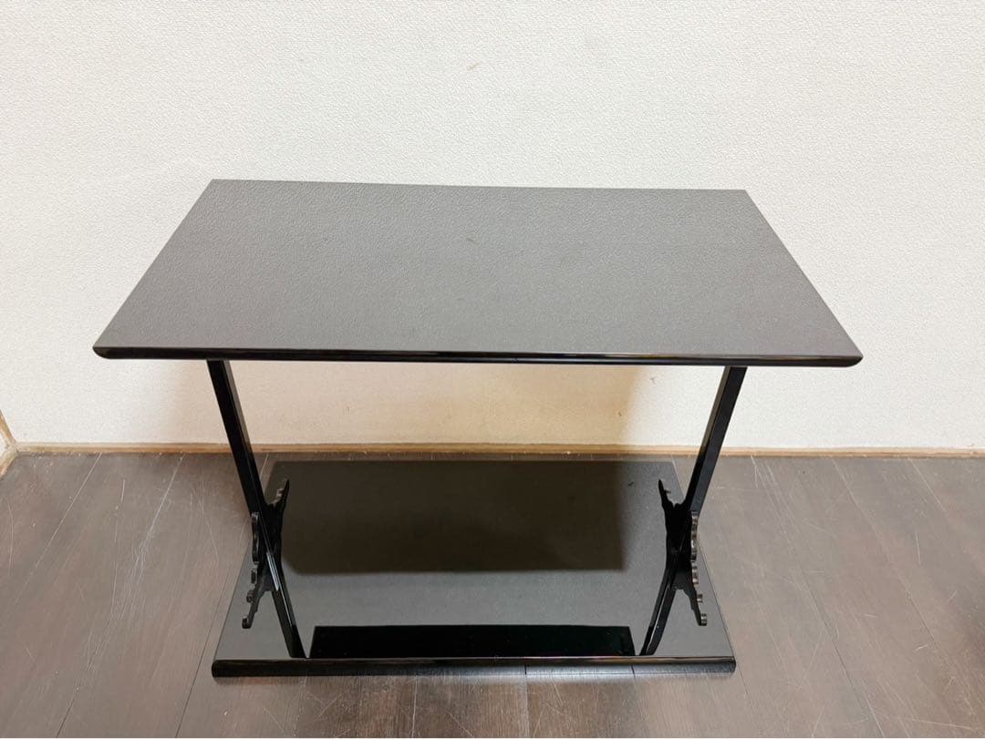 ほぼ未使用 茶道具 宗芳造 輪島塗 木製黒真塗 及台子 組み立式 共布 共箱