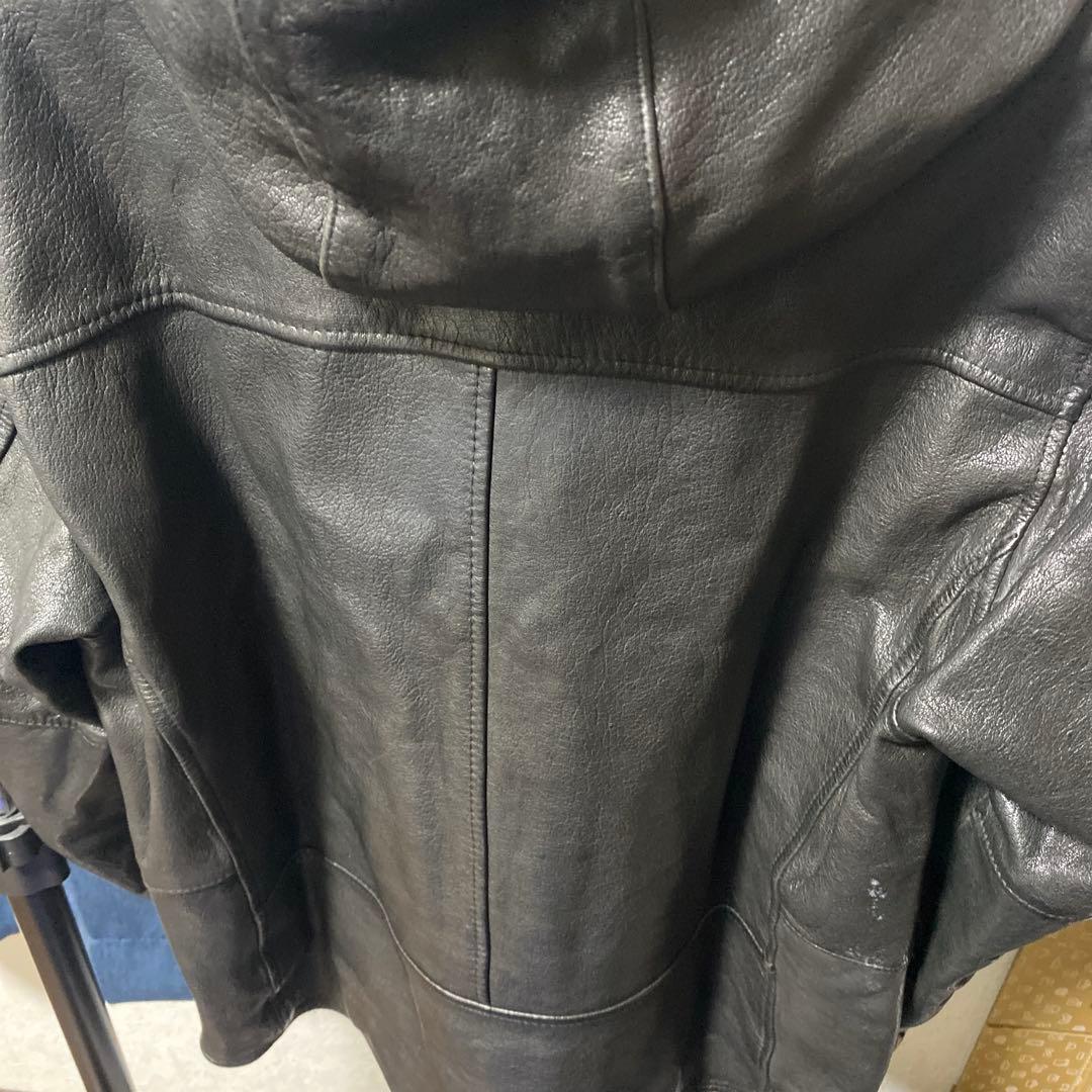 1 Schott フード付きライダース　シープスキン