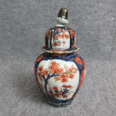 古伊万里染錦草花文沈香壷 [B28161]