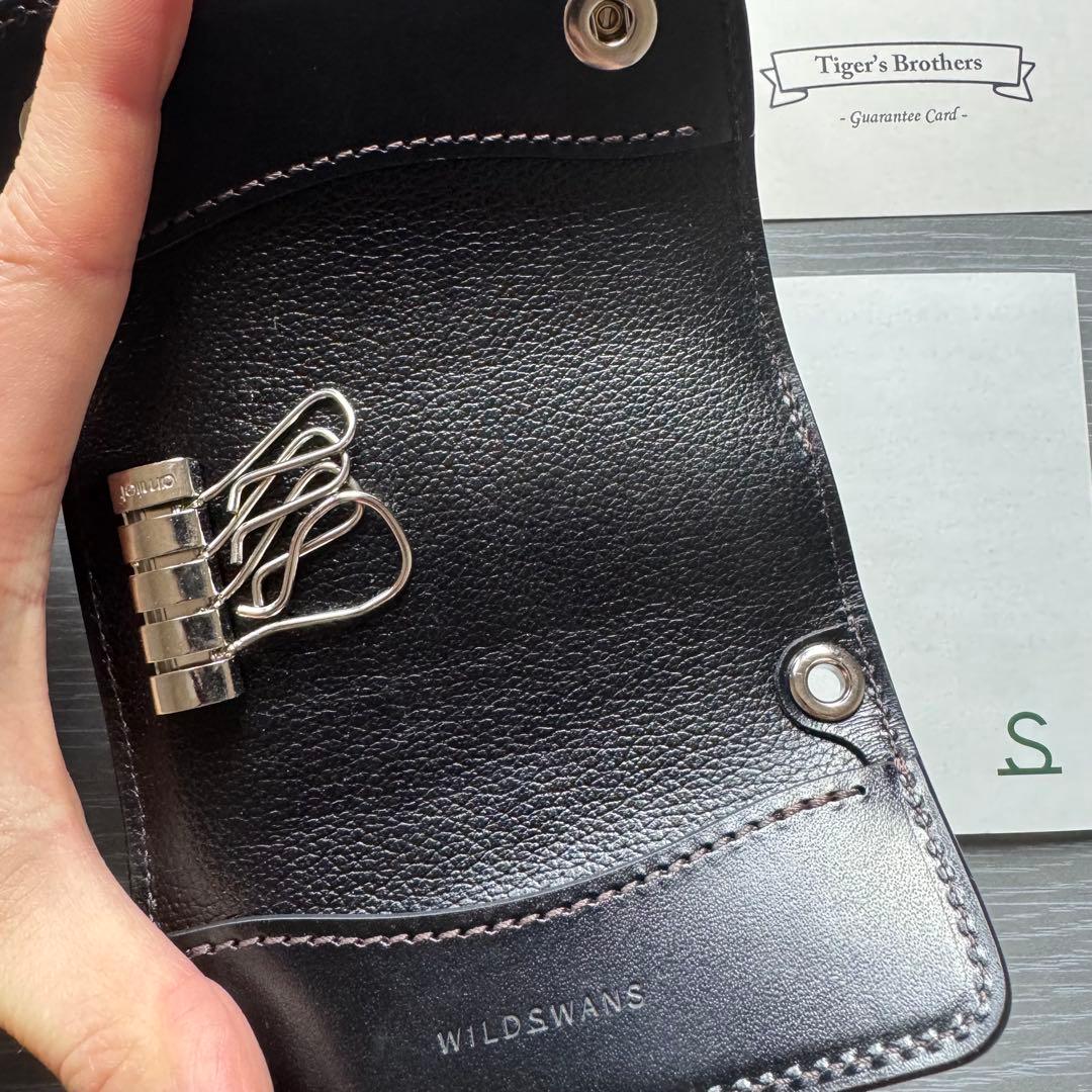 ワイルドスワンズ　クロコダイル　クリッパー3 キーケース　新品　ブラック