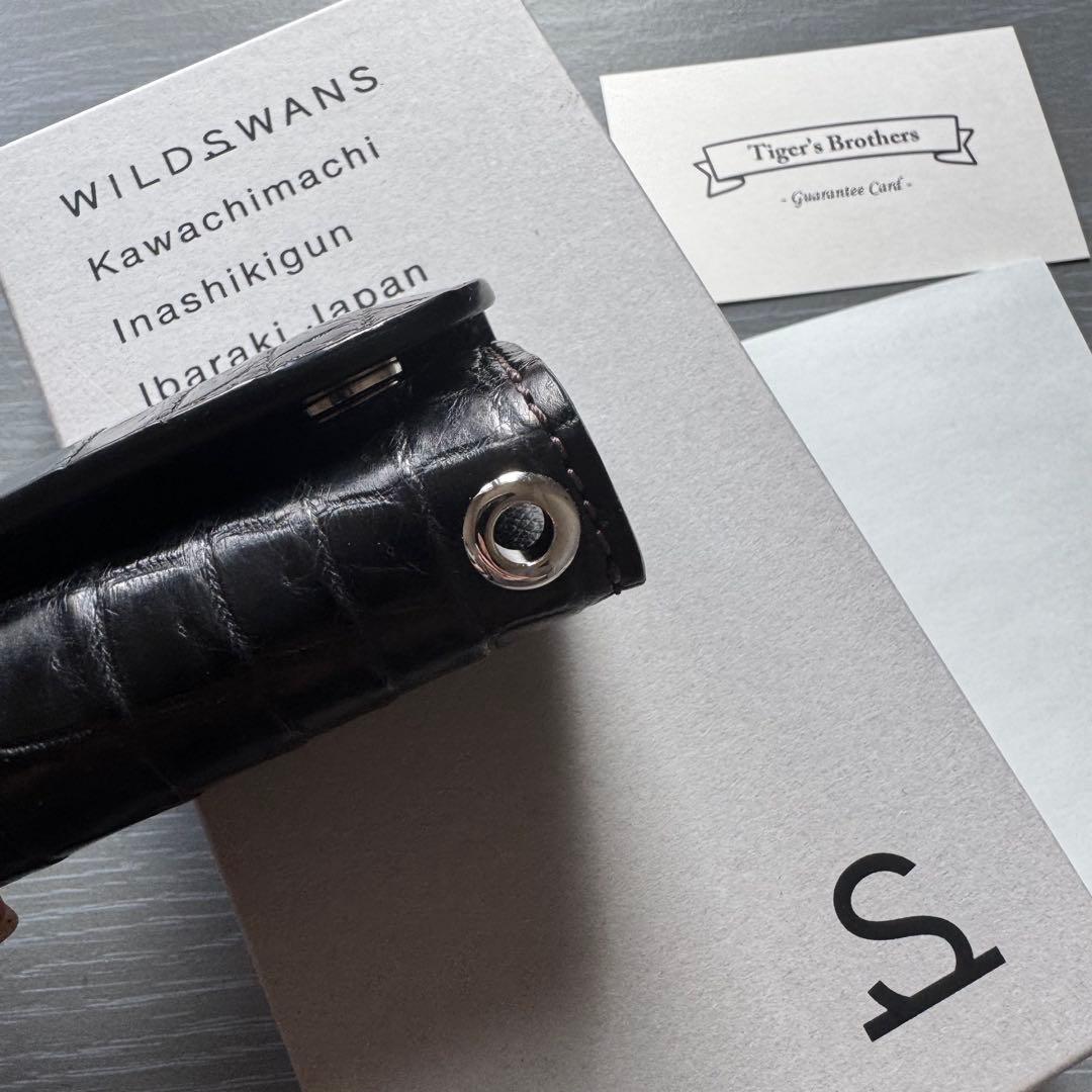 ワイルドスワンズ　クロコダイル　クリッパー3 キーケース　新品　ブラック