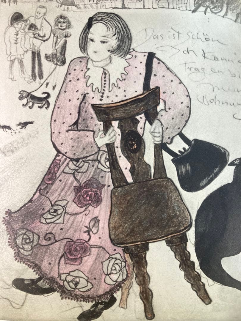 【真作保証】フジ子・ヘミング「「道ばたの椅子」銅版画 直筆サイン 版画