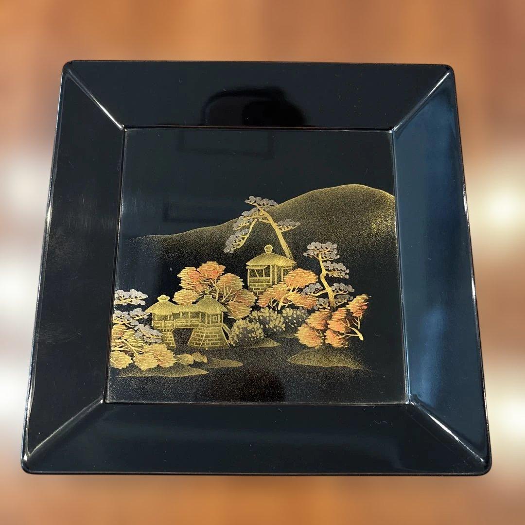 蒔絵　安原祥窓作　菓子盆10枚セット 京各所研出蒔絵　元箱