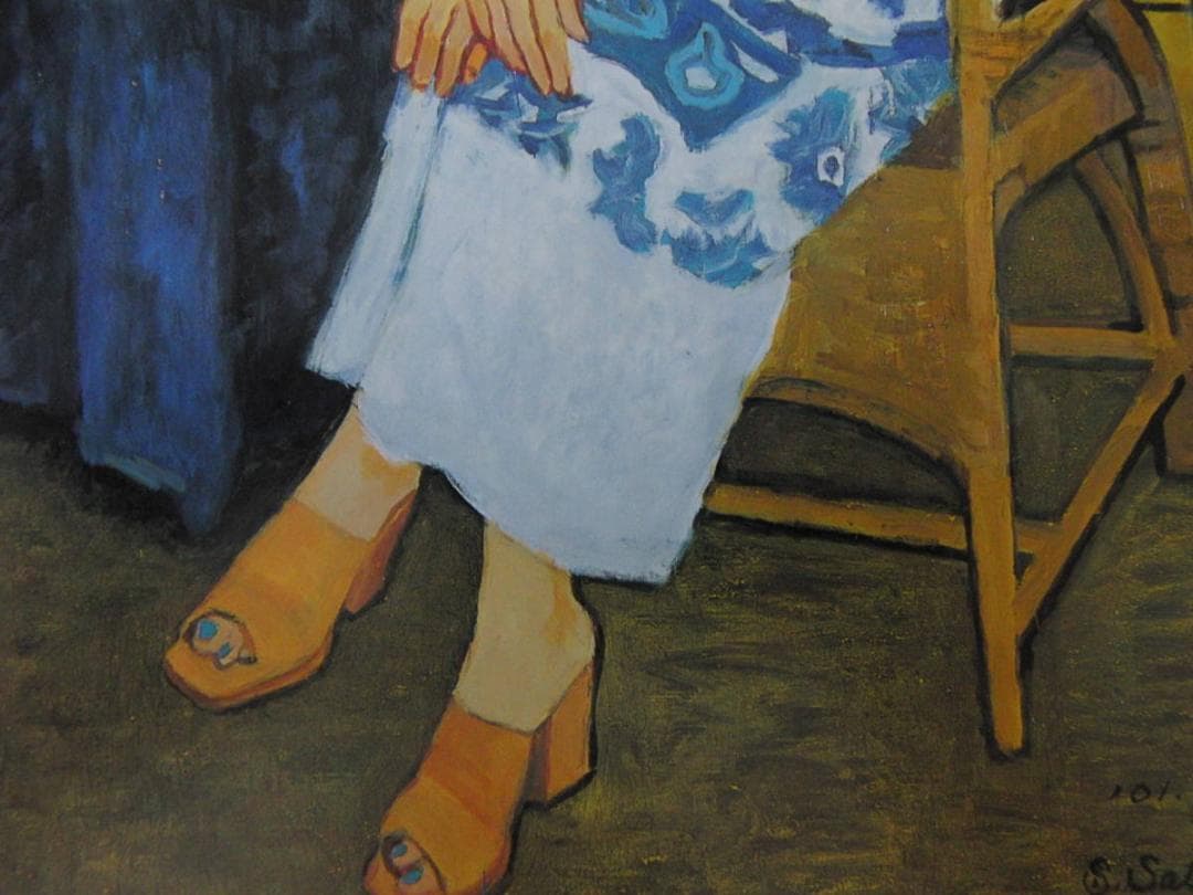 佐藤昌祐、【初夏婦人】、希少な額装用画集より、新品額装付