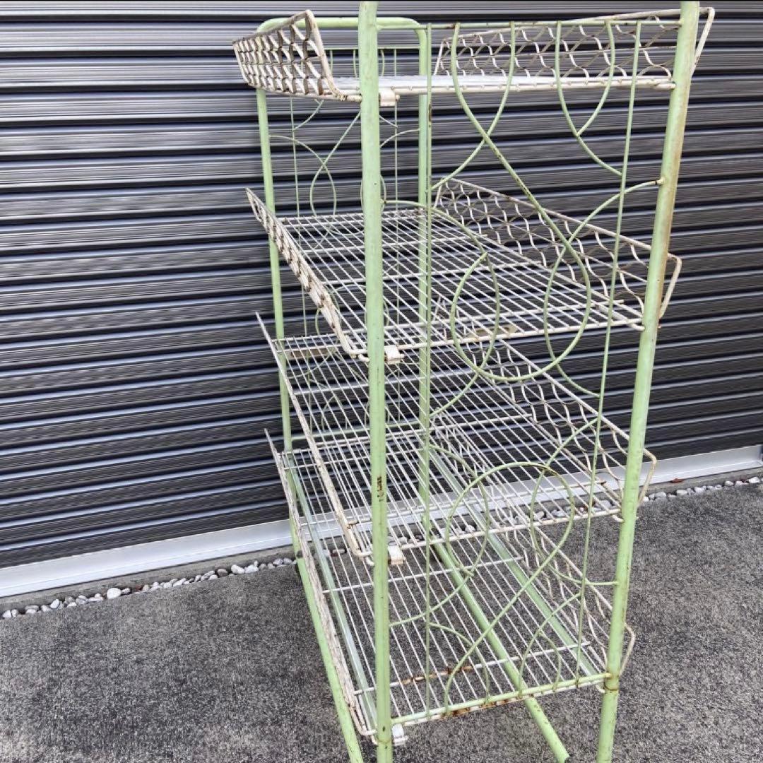 ガーデニング　店舗什器　昭和レトロ　商品棚　飾り棚　ワイヤーラック