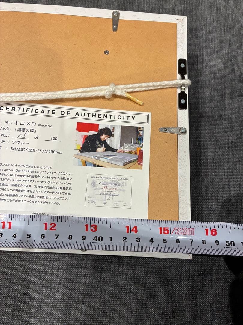 キロメロ 版画 22cm×47cm『南極大陸』 専用木製フレーム付