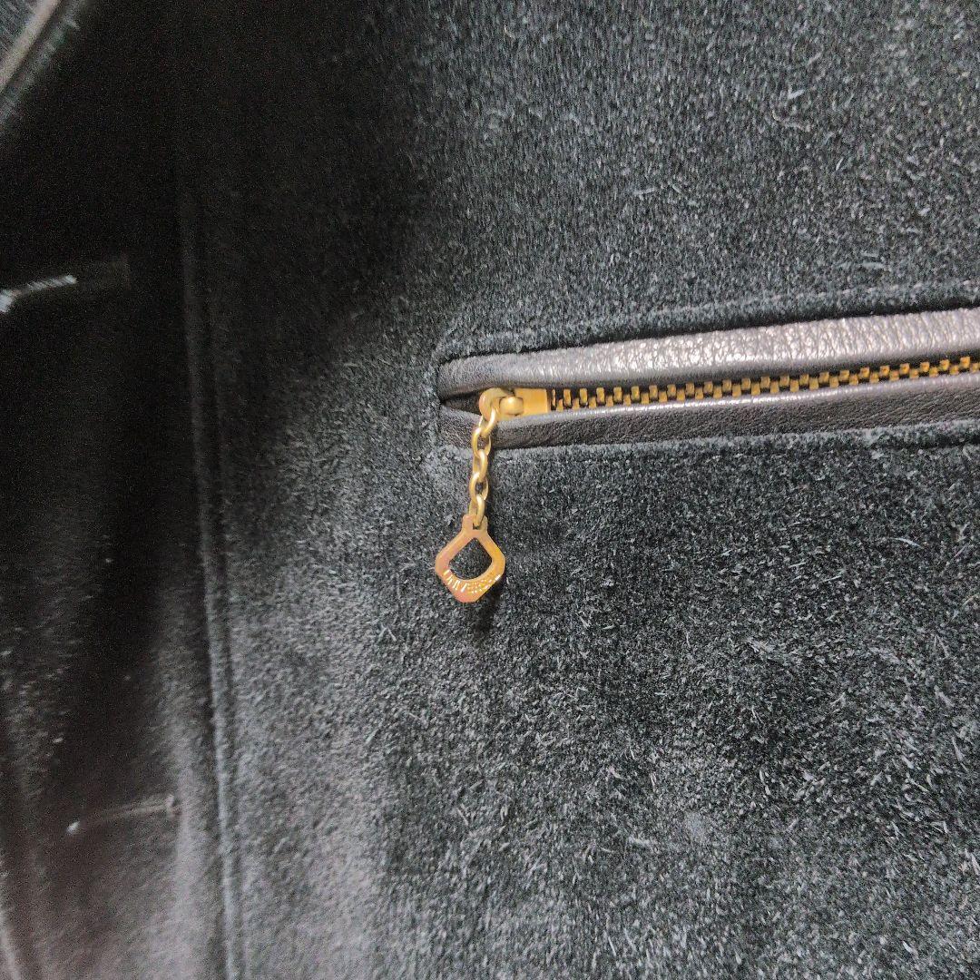 Y'2 ワイツーレザー　リブジャケット　/　Black