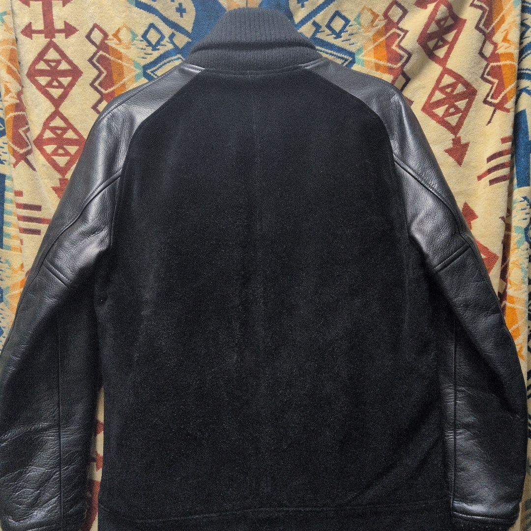 Y'2 ワイツーレザー　リブジャケット　/　Black