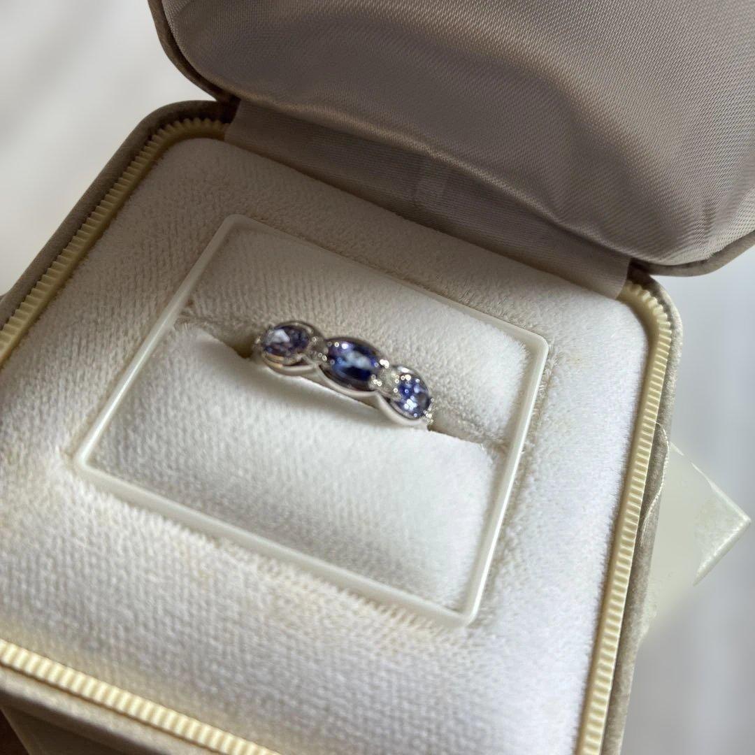 天然ブルーゾイサイト　プラチナリング