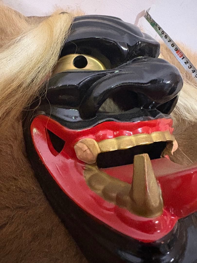 獣の顔 お面 鬼 能面　鬼面　ビンテージ　日本