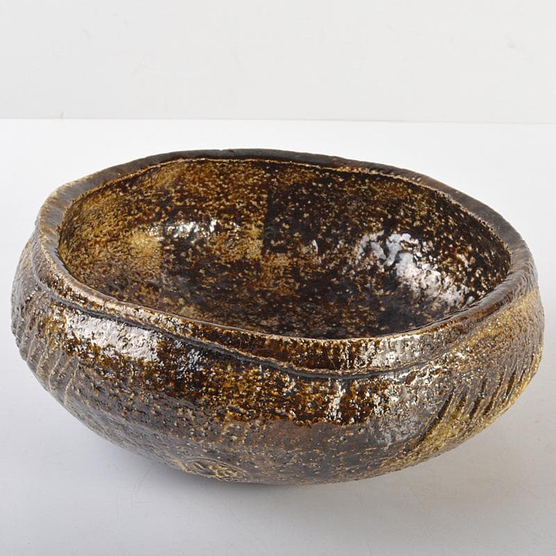 茶道具　楽吉左右衛門　黒楽菓子器　共箱　M　R6771