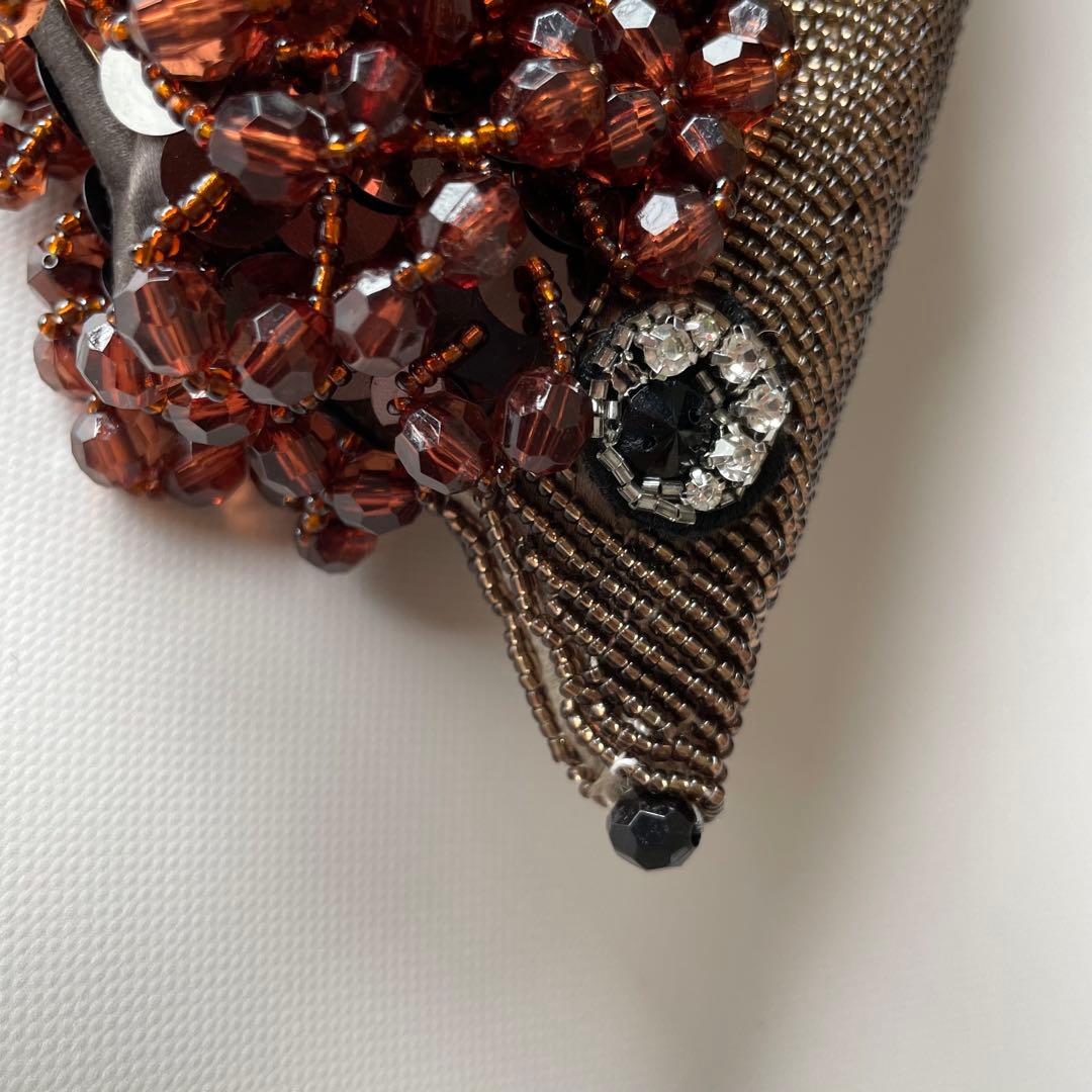 アニヤハインドマーチ ビーズパーティーバッグ　ハリネズミ