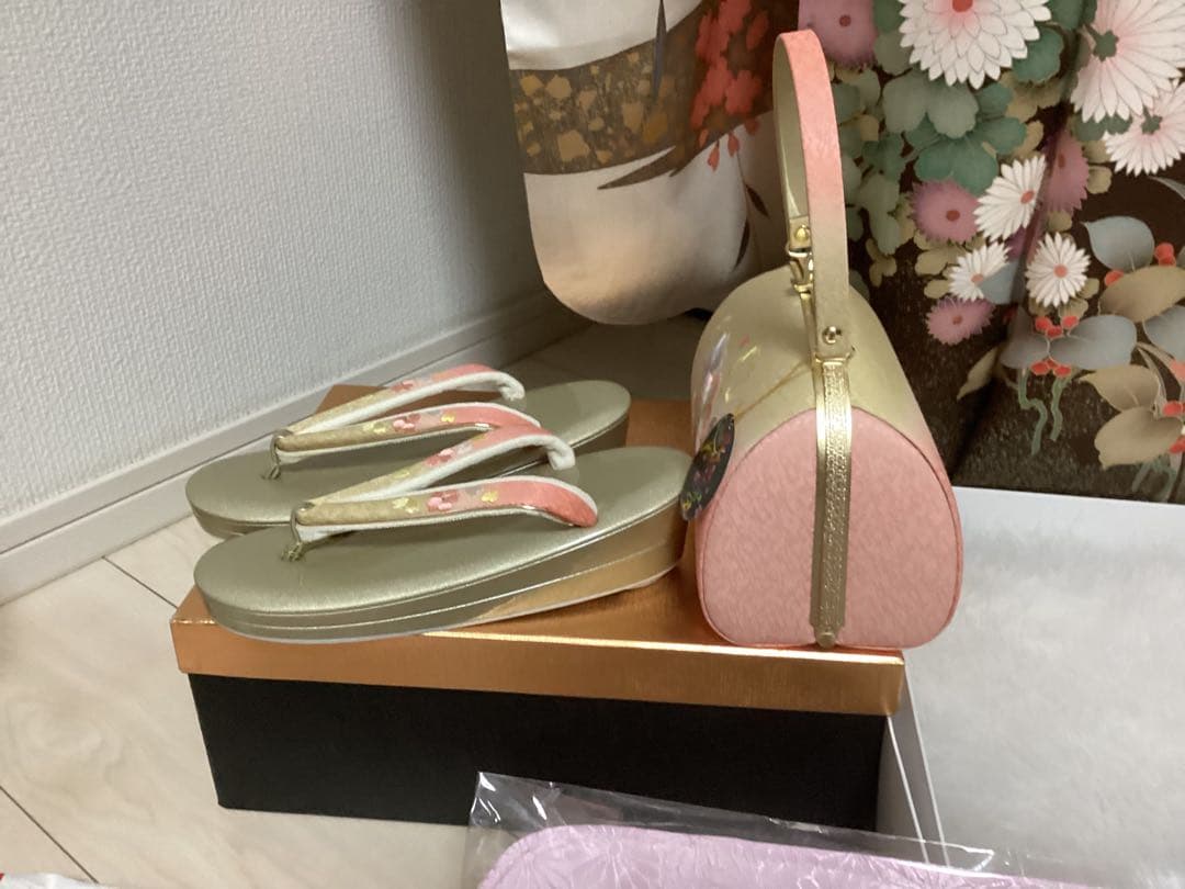 清楚な古典 正絹振袖 ❁⃘*.゜買い足し無しのフルセット 草履バッグ 身丈162