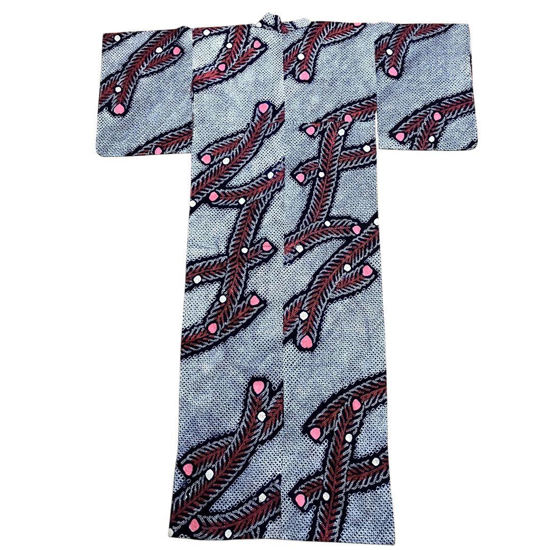 浴衣 有松鳴海絞り 孔雀羽文 ネイビー 綿 手縫い しつけ糸付 夏 和装 逸品