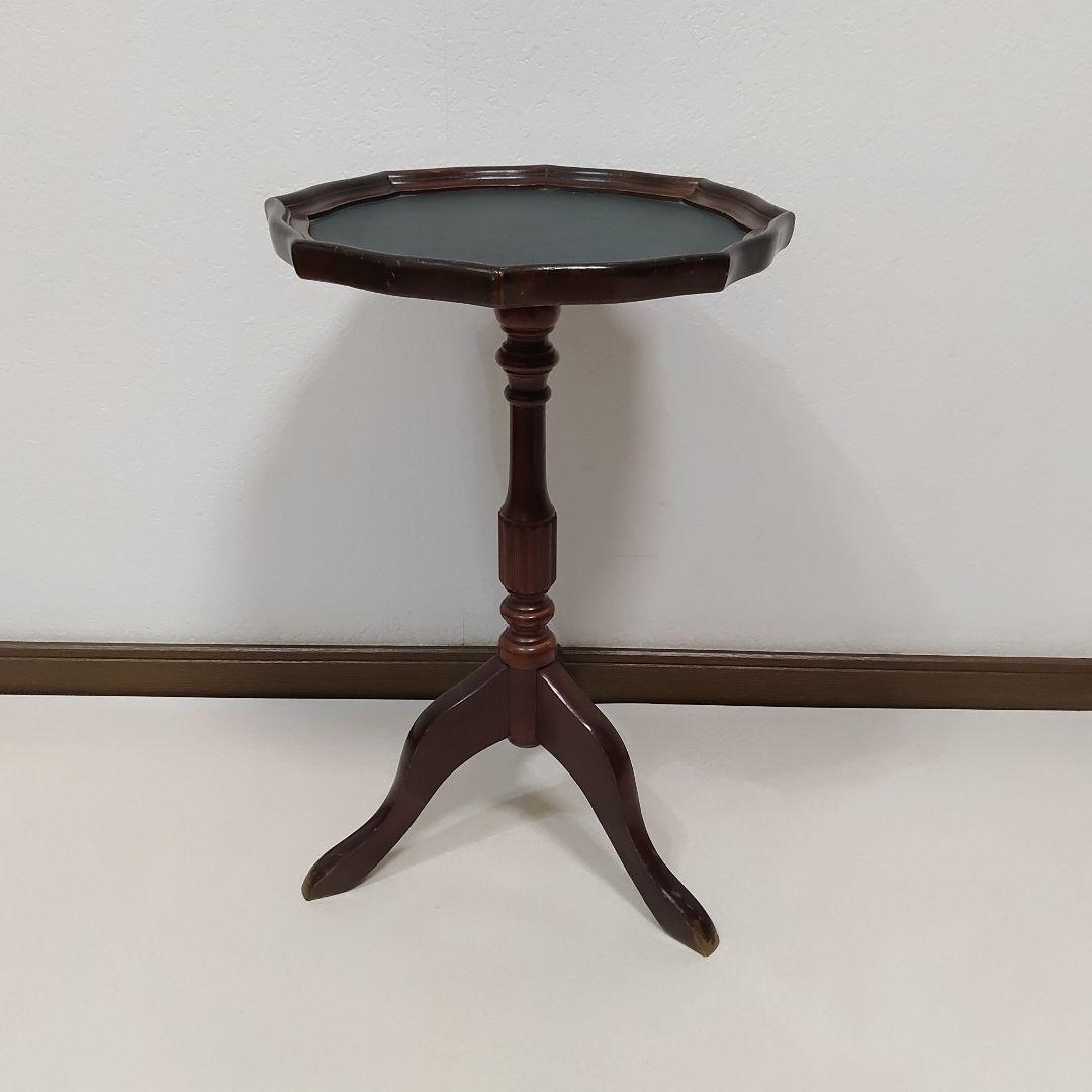 アンティーク 革張り サイドテーブル ワインテーブル