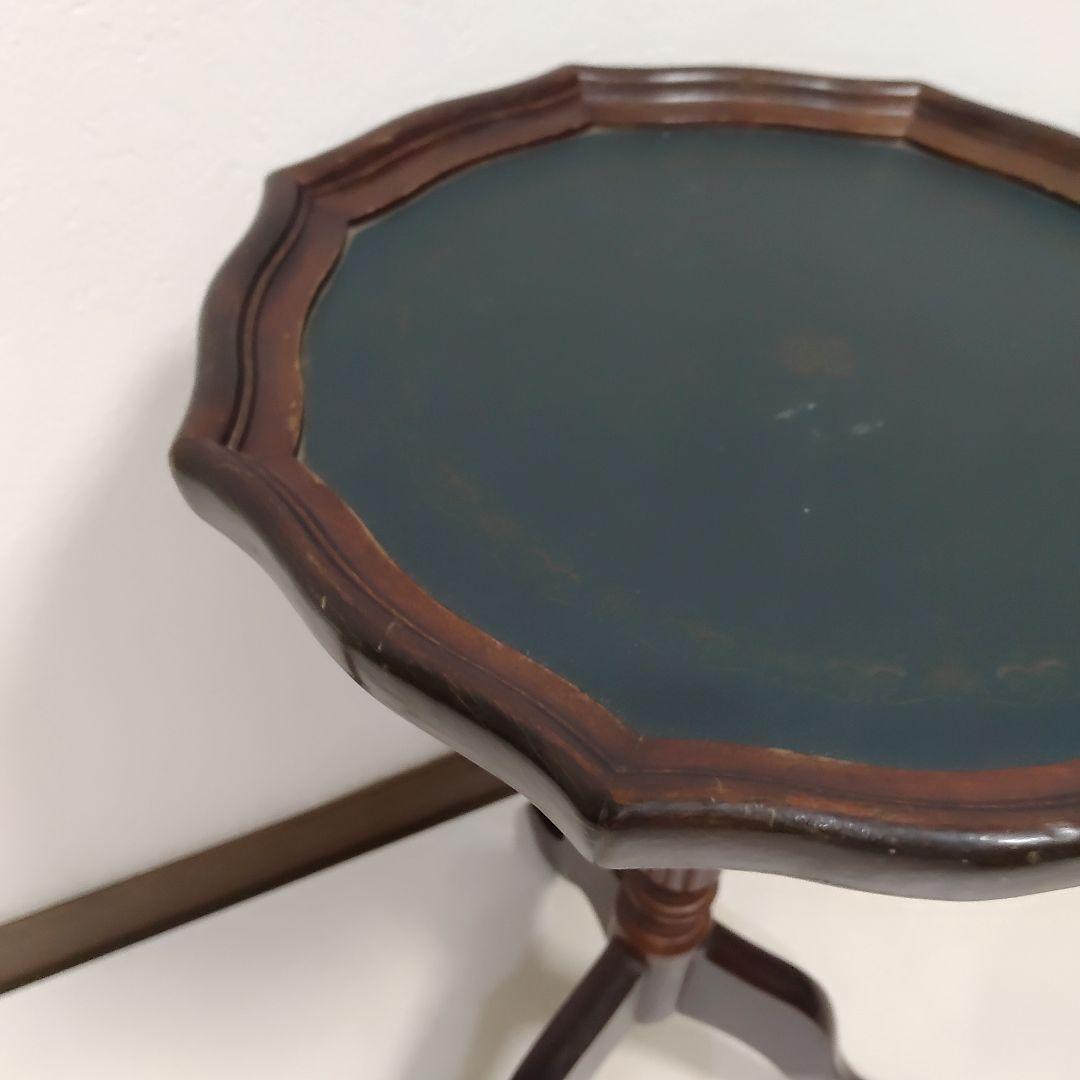 アンティーク 革張り サイドテーブル ワインテーブル