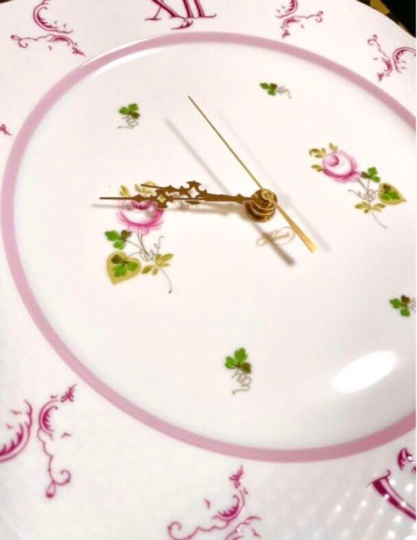 HERENDヘレンドウィーンの薔薇ピンクウォールクロック新品未使用