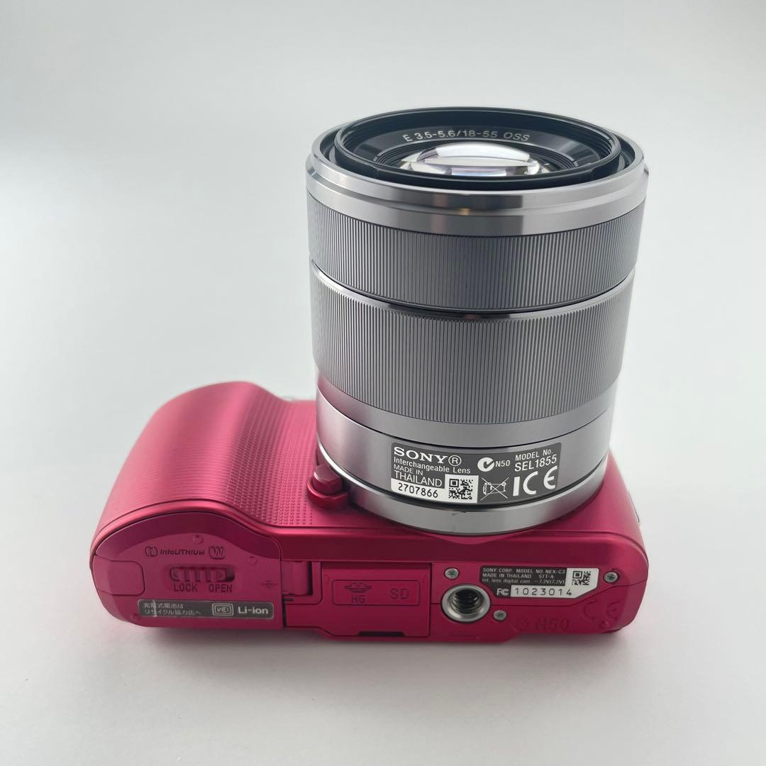 【美品・返品保証】Sony NEX-C3 ピンク 標準ズームレンズキット