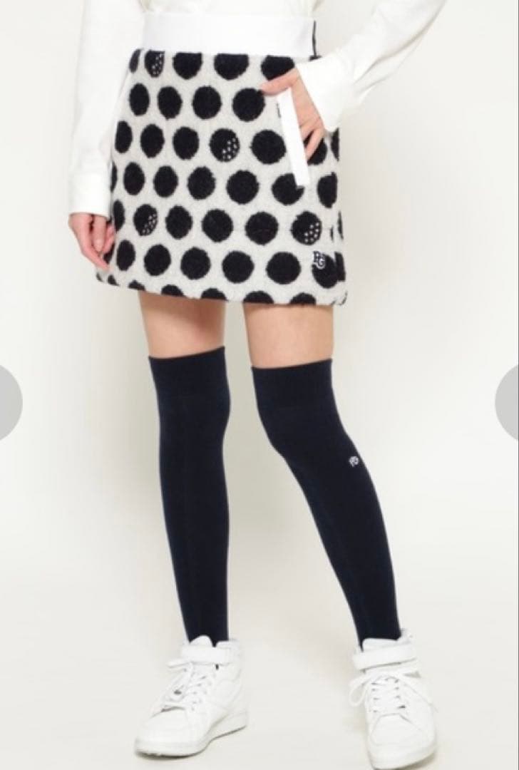 【新品】パーリーゲイツ　中綿リングチェックスカート BIGドット柄　0