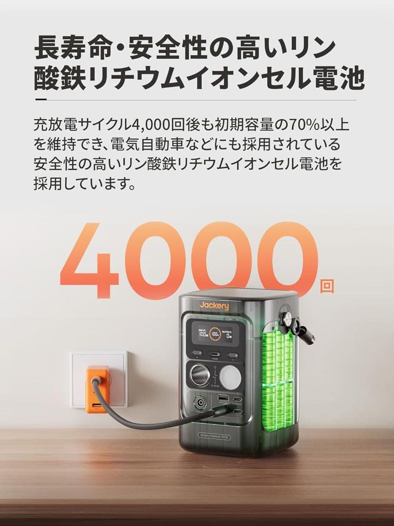 Jackery (ジャクリ) ポータブル電源 300D 288Wh リン酸鉄 同