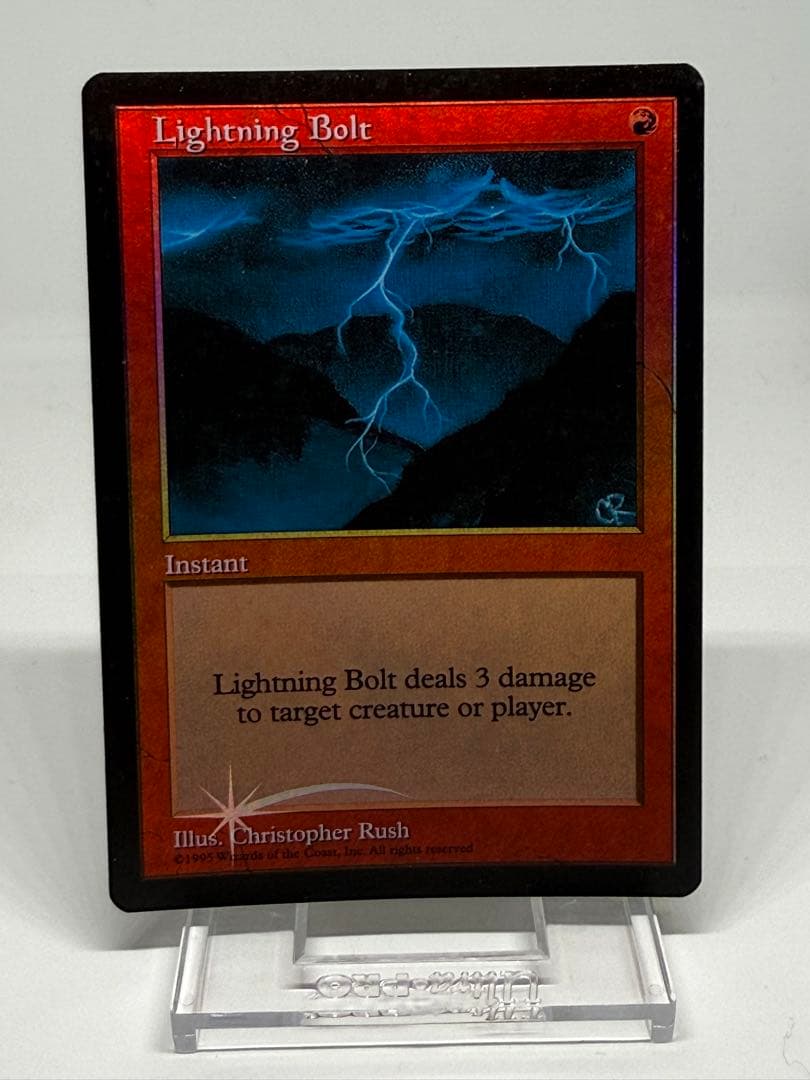 【Foil】《稲妻/Lightning Bolt》(ジャッジ褒賞)[旧枠プロモ]