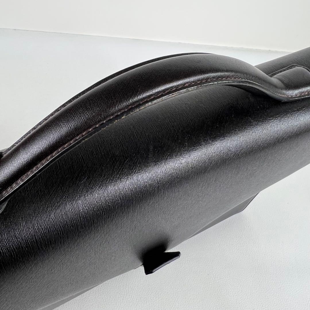 ダンヒル ブリーフケース ビジネスバッグ レザー ダークブラウン フラップ 鍵付