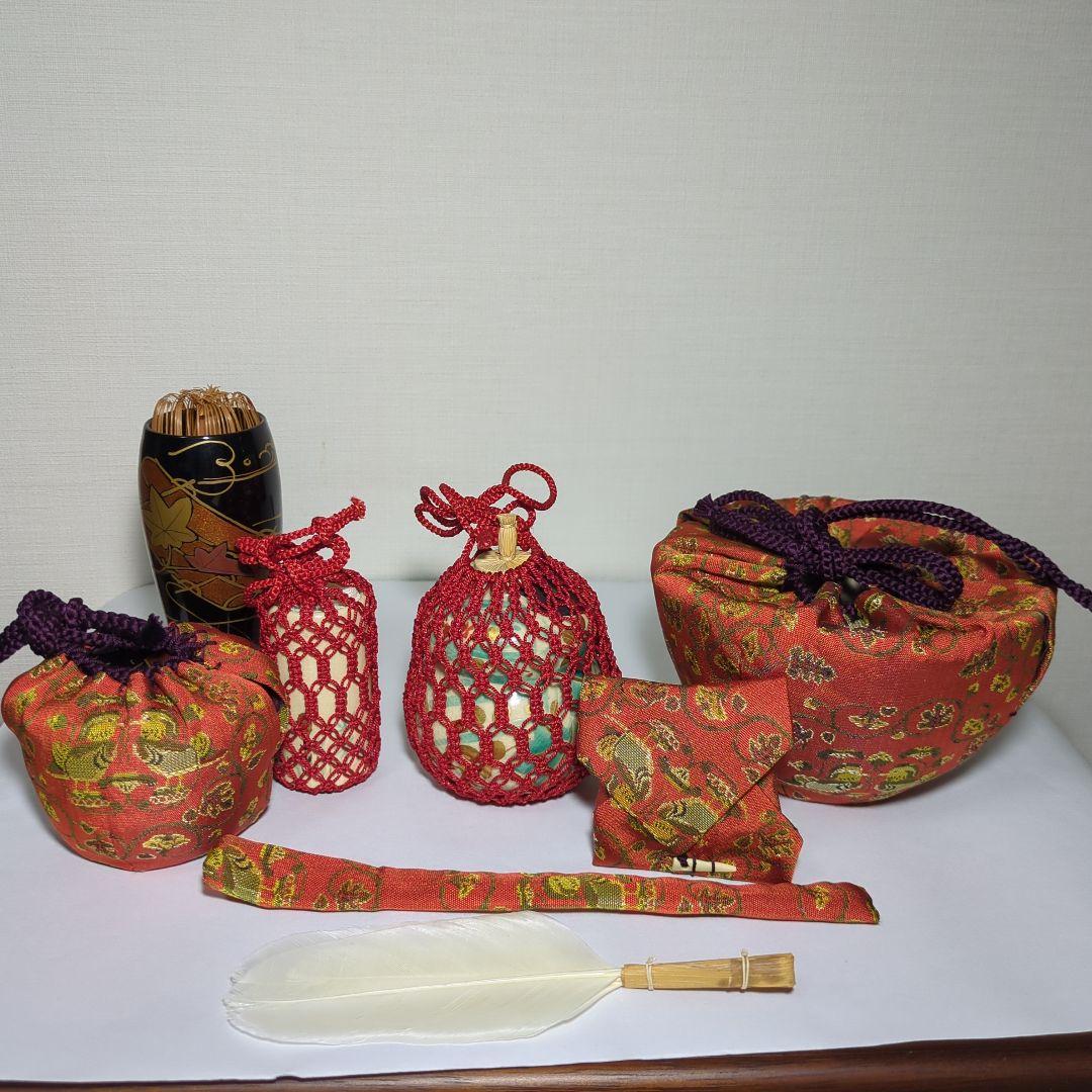 茶道具　茶箱　花筏　花筏蒔絵　久突　茶箱一式