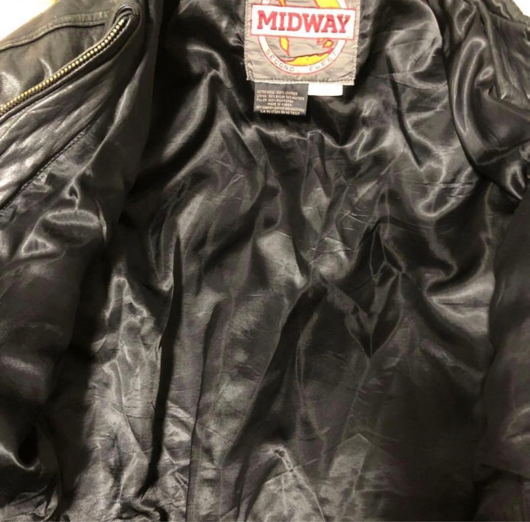 深水光太着用似❗️短丈 MIDWAY A-2 牛革 フライトジャケット 黒S