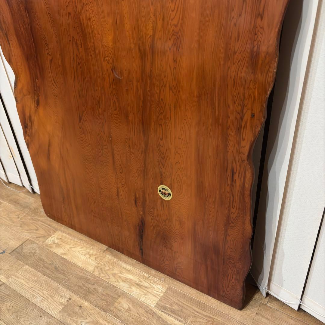 【未使用】屋久杉 一枚板 テーブル 座卓 天然木 耳付 笹杢 漆 天板 希少