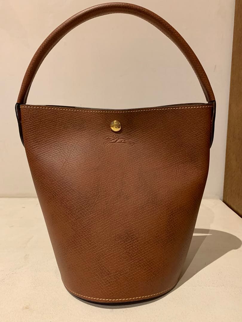 【極美品】LONGCHAMP CuirdeRussieブラウンレザーハンドバッグ