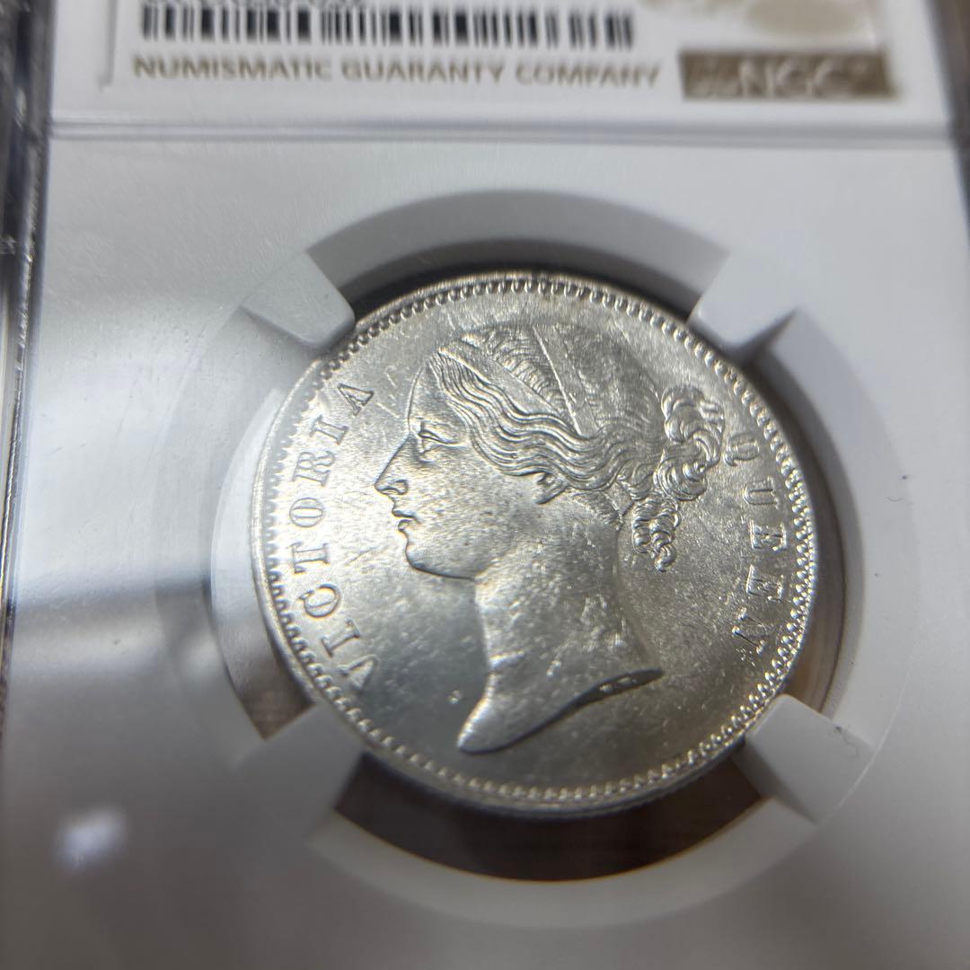 1840年 ヴィクトリア　インド ルピー銀貨NGC MS62