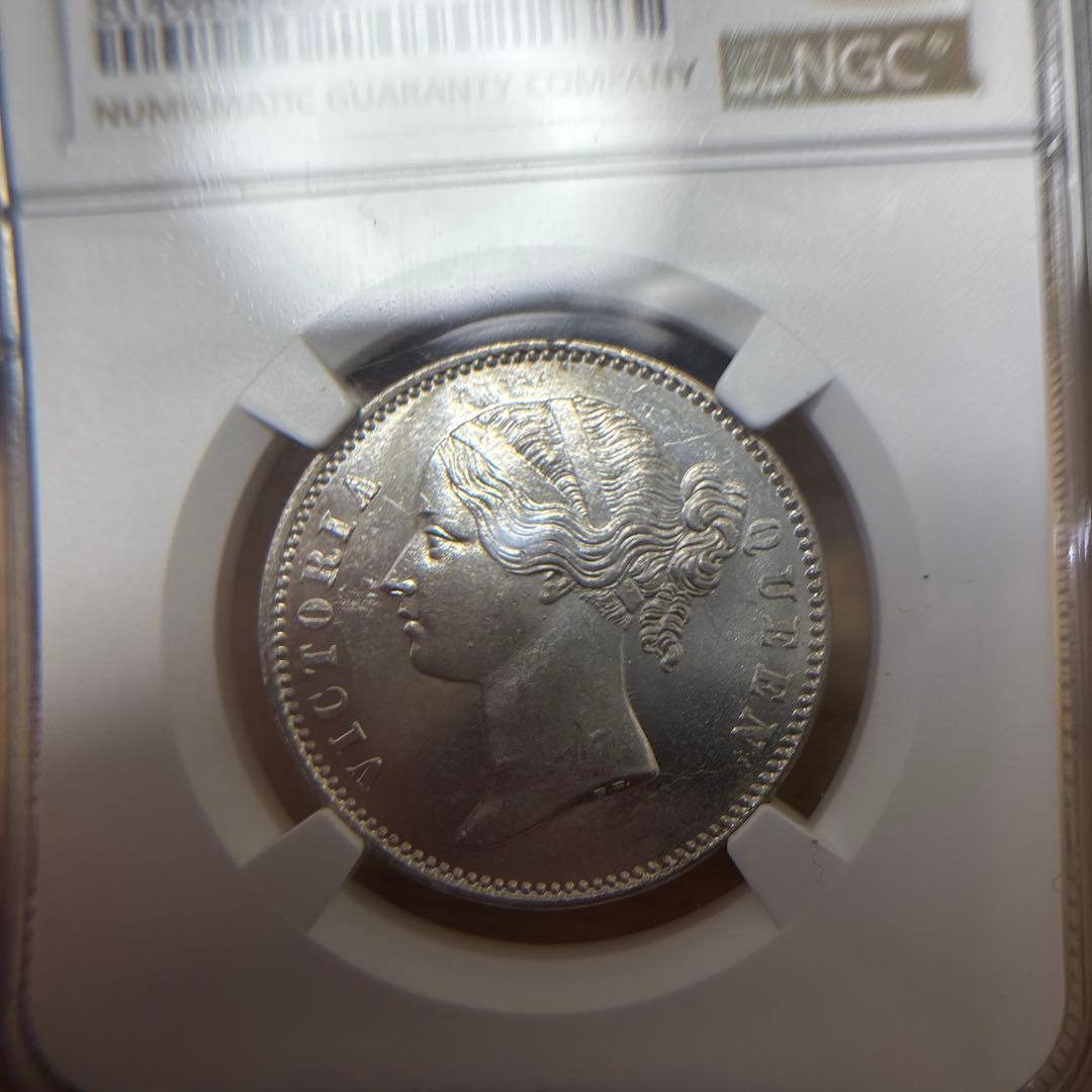 1840年 ヴィクトリア　インド ルピー銀貨NGC MS62