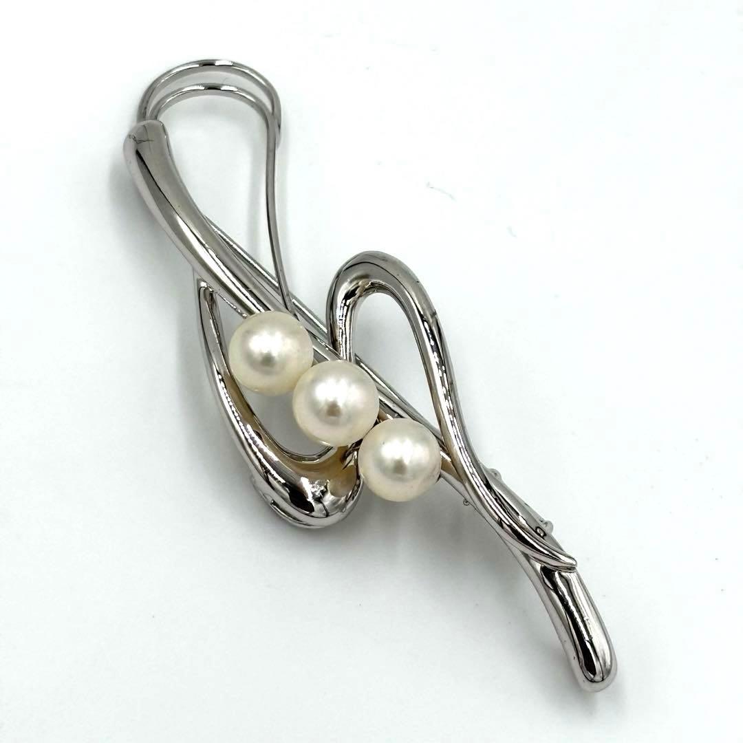 【ひかたちばな】田崎真珠 タサキ ブローチ パール アコヤ真珠シルバーSV
