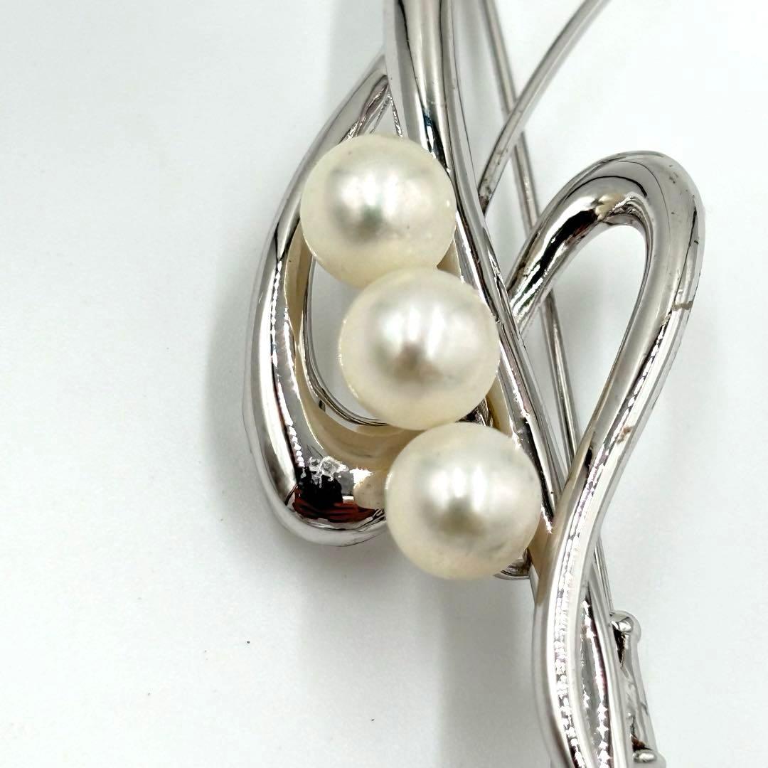 【ひかたちばな】田崎真珠 タサキ ブローチ パール アコヤ真珠シルバーSV
