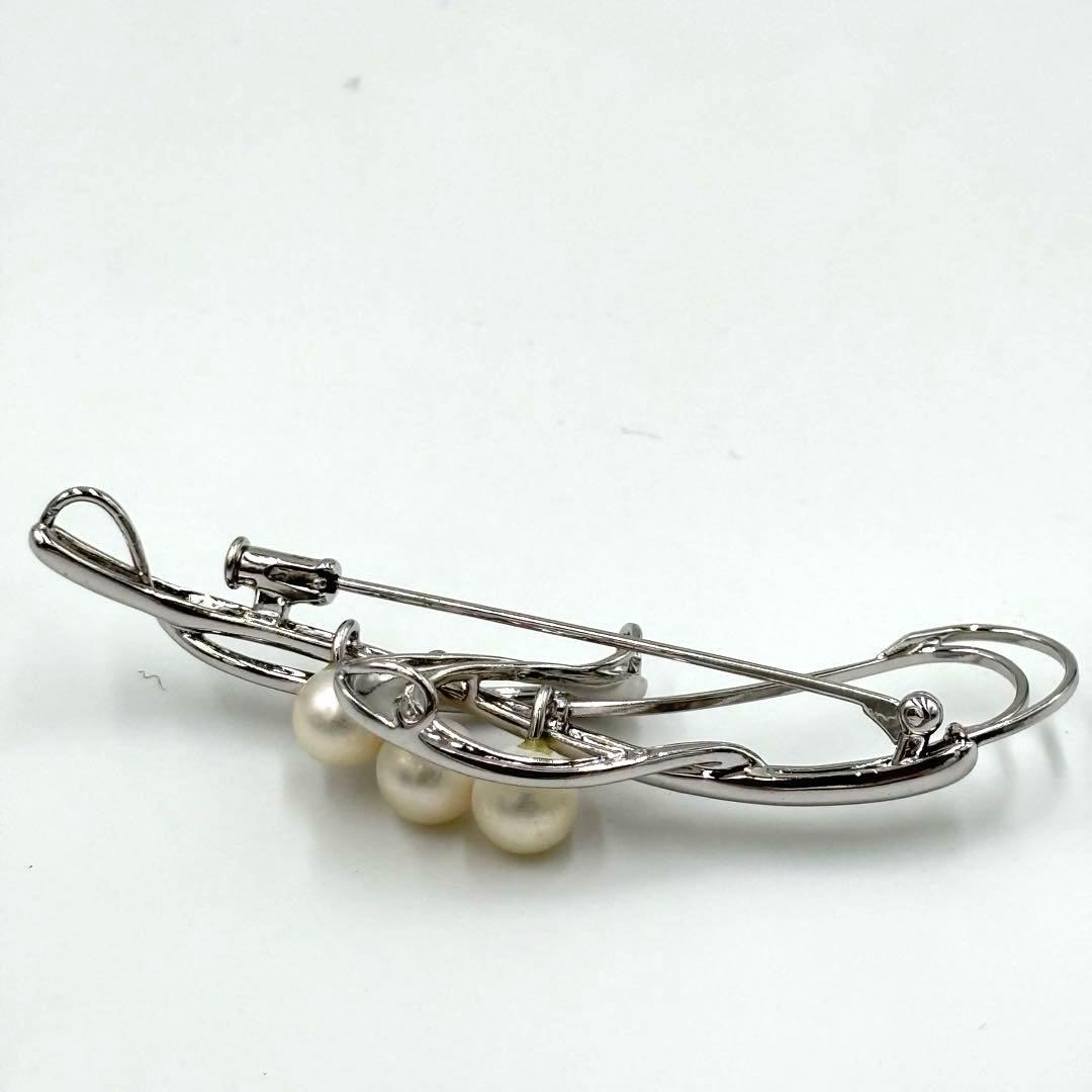 【ひかたちばな】田崎真珠 タサキ ブローチ パール アコヤ真珠シルバーSV