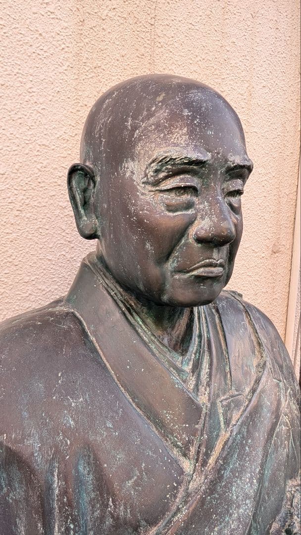 青銅唐金製 蓮如上人行脚像　6尺