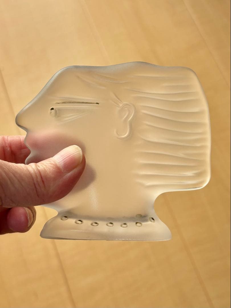 Daum ドーム　フランス製　ガラスの置物　白