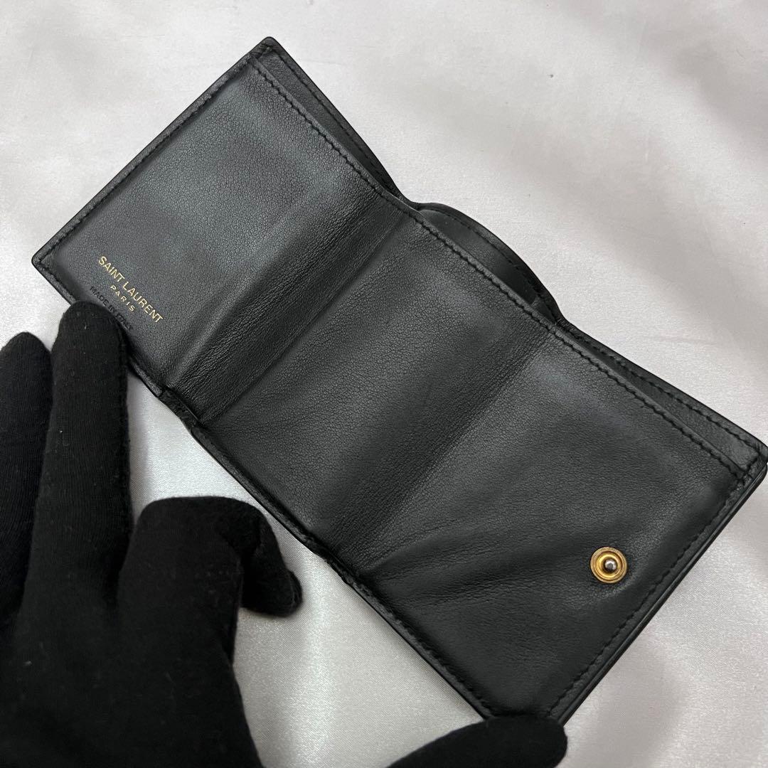 ◇美品◇サンローラン　オリガミタイニーウォレット　スムースレザー　ブラック