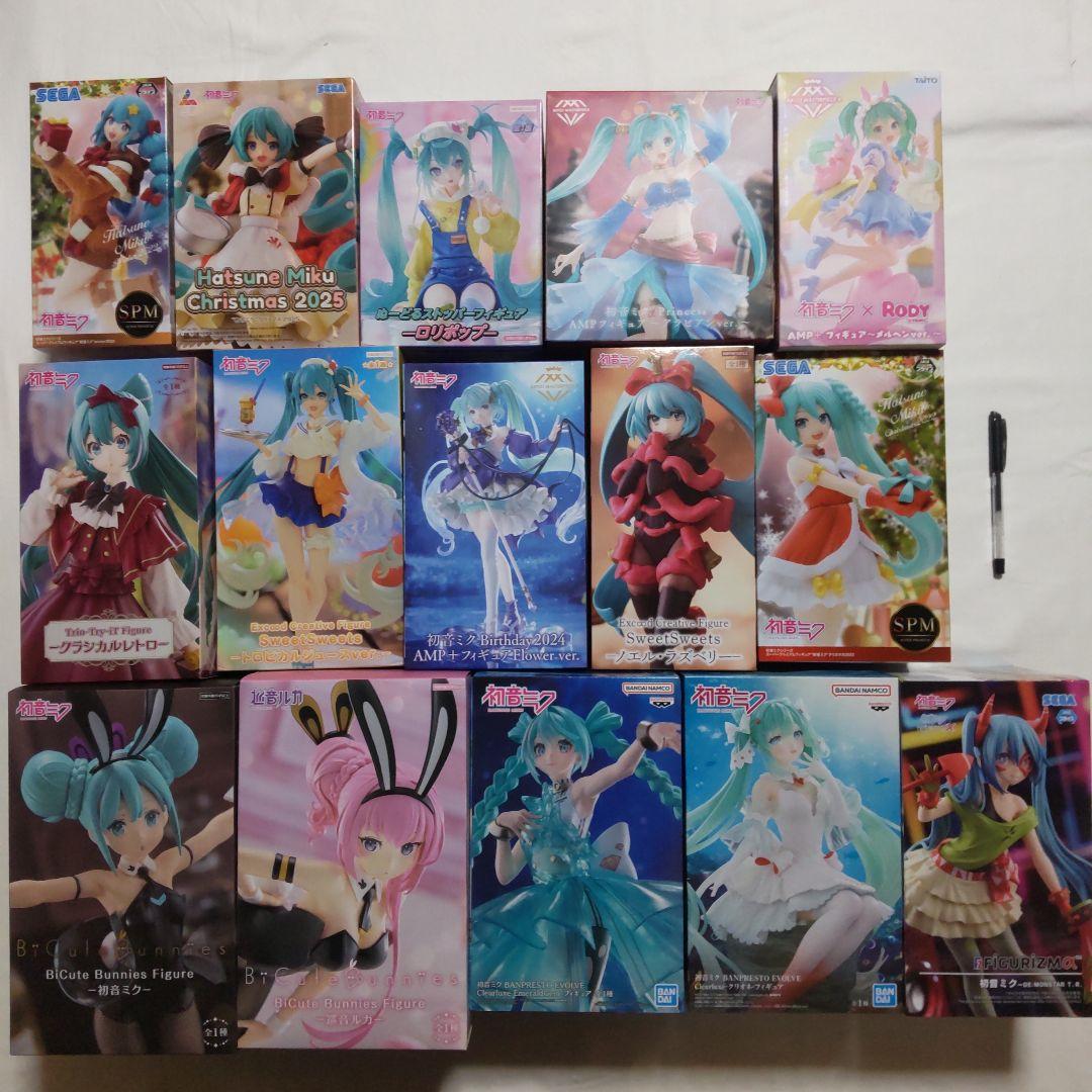 初音ミク 巡音ルカ ボーカロイド プライズ景品 フィギュア 15体セット