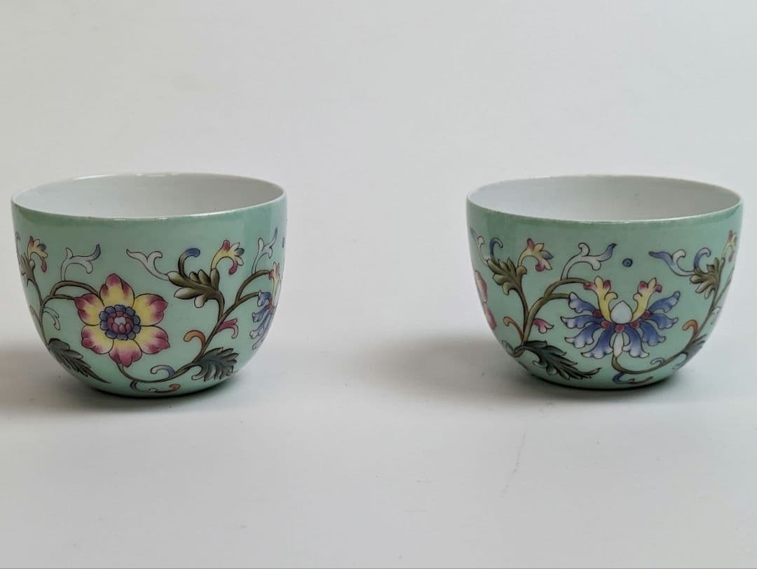 国立故宮博物院　粉彩 花柄 茶器 共箱 茶器 茶碗 杯　中国美術