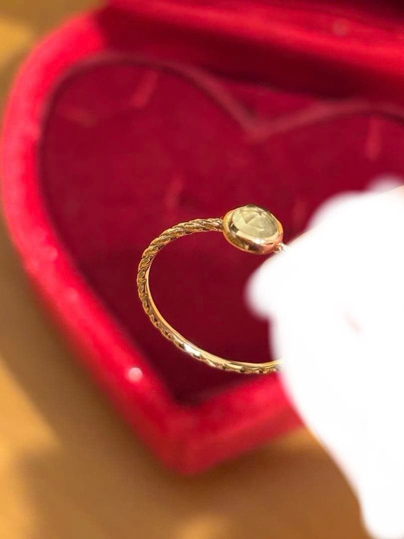 THEKISS K10 イエローゴールド レモンクォーツ リング 10号