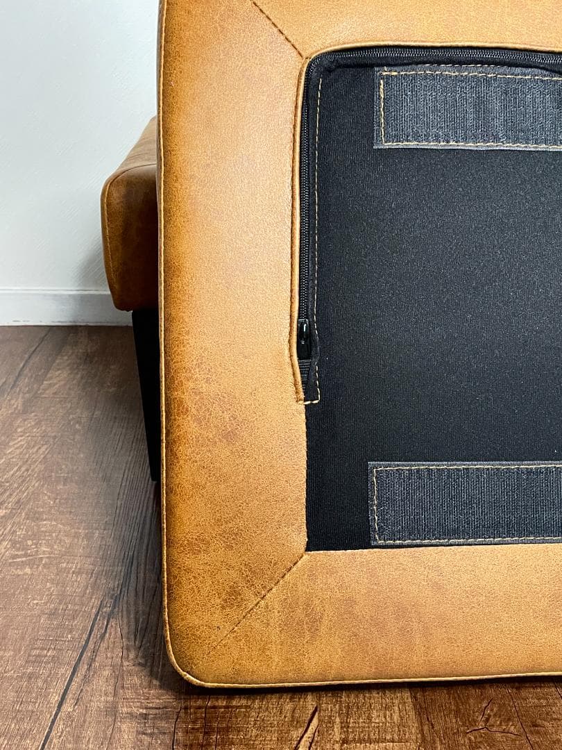 【ヴィンテージ調】 スツール｜ブラウン｜四角型｜高さ46cm・幅50cm