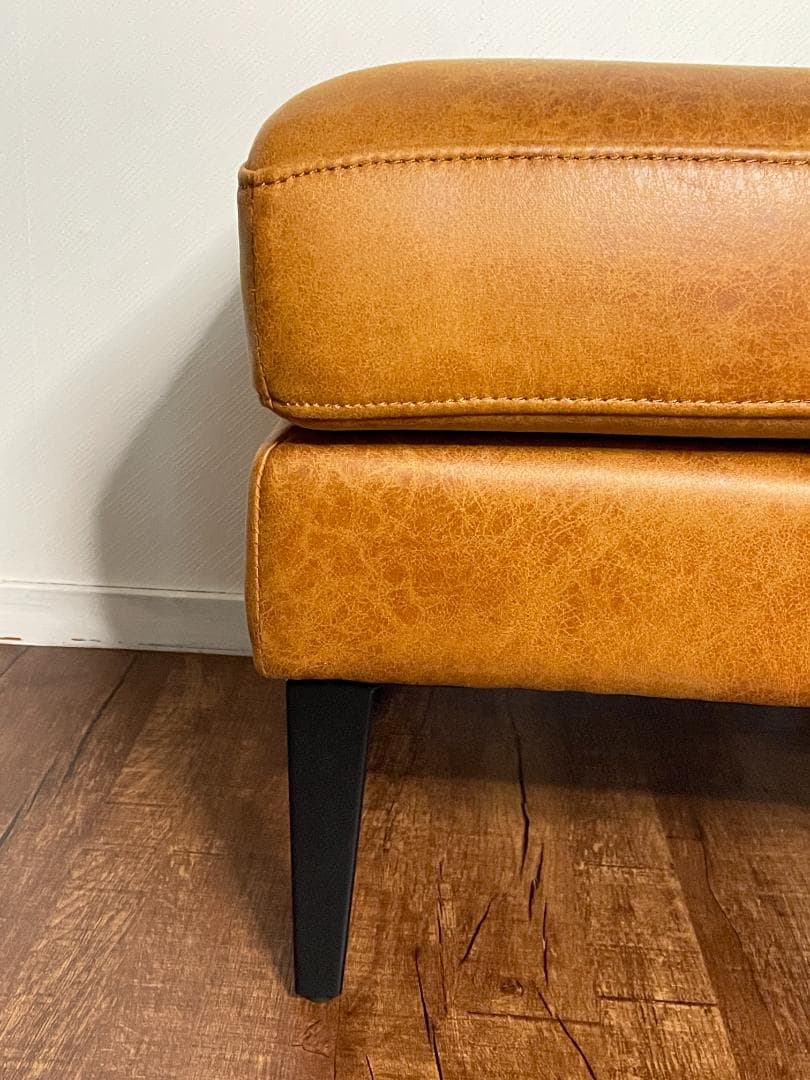 【ヴィンテージ調】 スツール｜ブラウン｜四角型｜高さ46cm・幅50cm