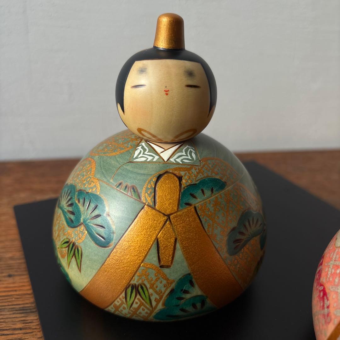 卯三郎こけし お雛さまこけし 平安 ひな祭り 木製 松竹梅