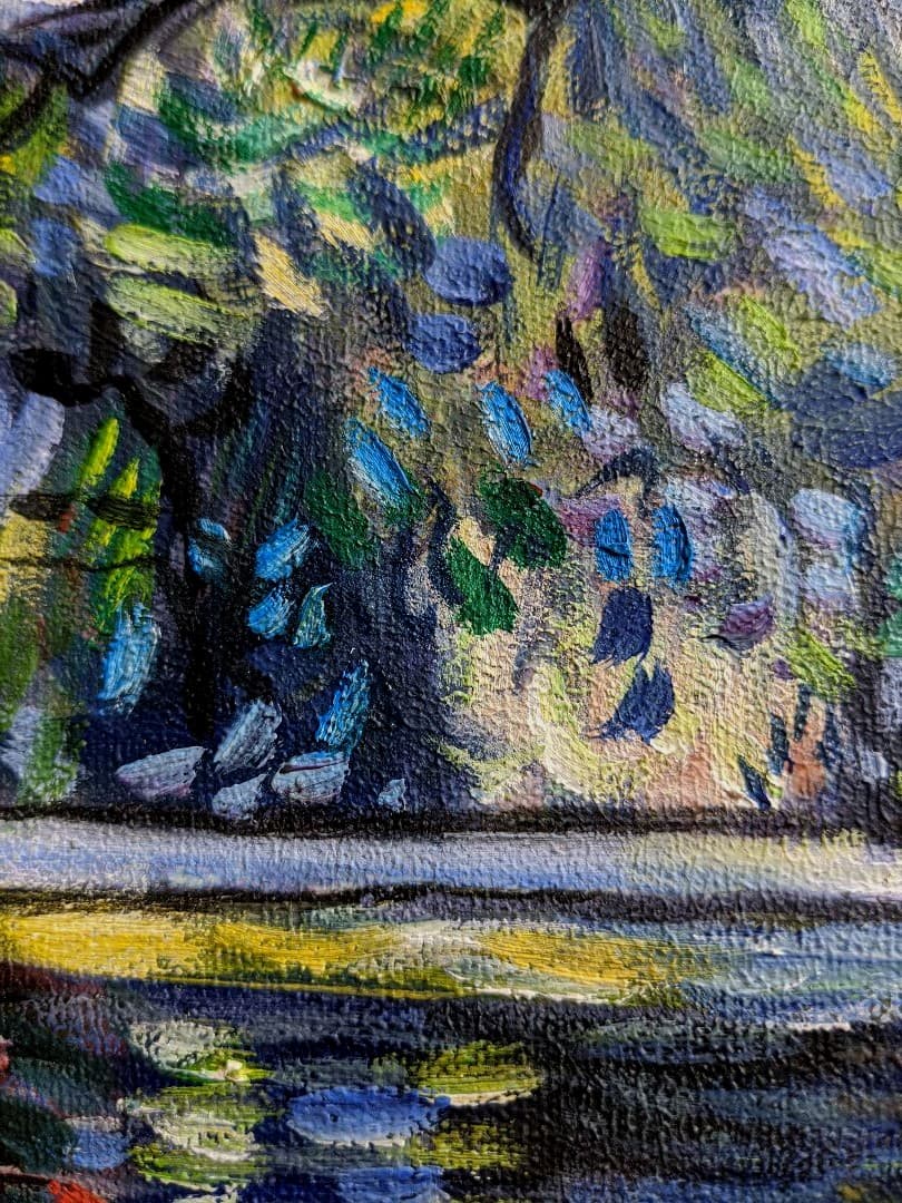 油絵　素晴らしいクリムトの風景画　美術アカデミー学生による完璧模写の本格的油絵