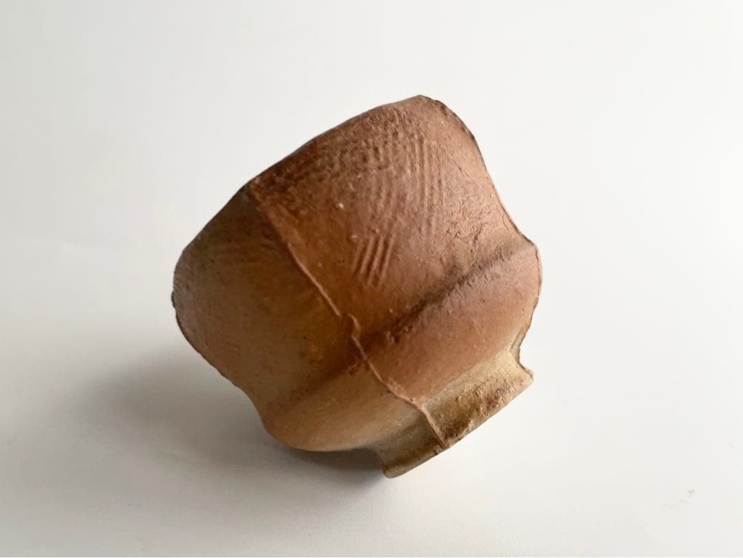 陶芸家　作家物　森陶岳　グイノミ　備前　ぐい呑　酒器　酒杯　平成6年寒風大窯