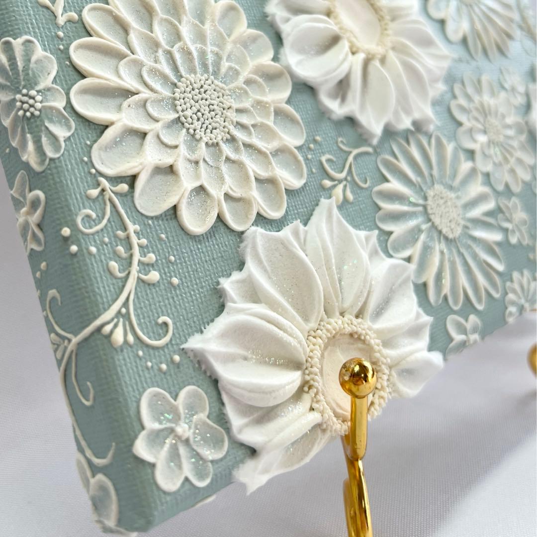 テクスチャーアート　絵画　インテリアアート　立体　花　絵　ボタニカルアート　現代